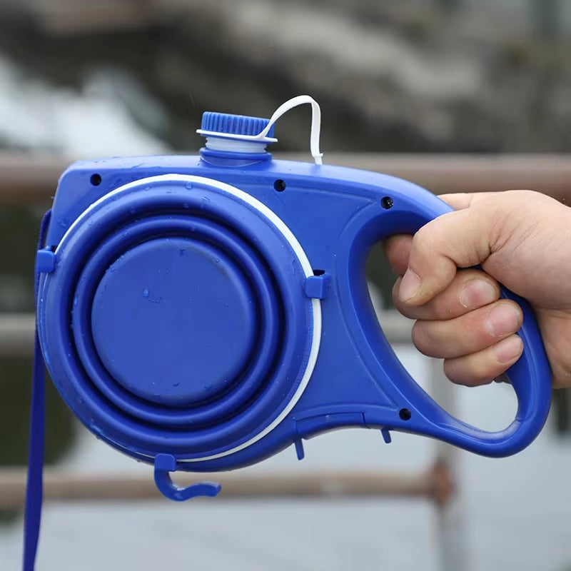 Multifunction Small Pet Dog Leash Rope for Big Dog Collar with Built-In Water Bottle Bowl Waste Bag Dispenser Dog Accessories