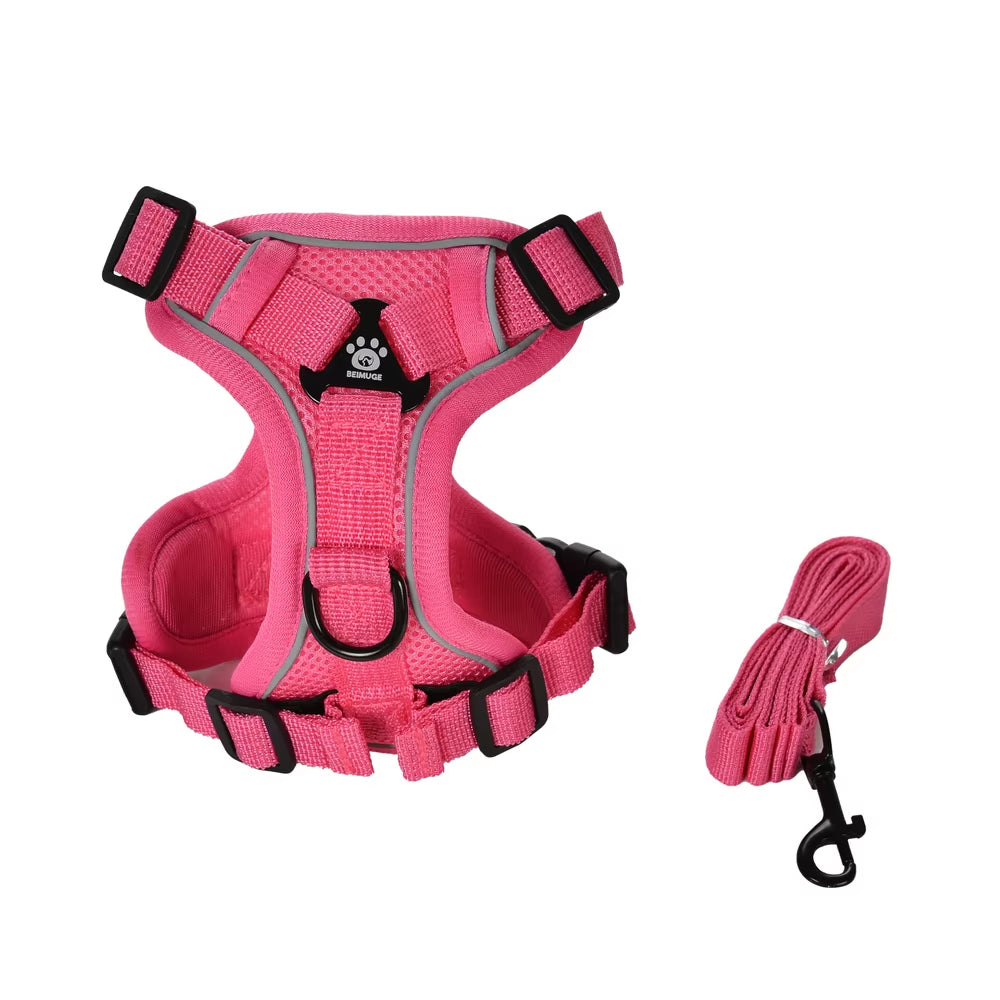 Pet Harness and Leash Set Reflective Walking Puppy Vest Chest Strap for Small Dogs Cats Breathable Outdoor Harnesses with D-Ring