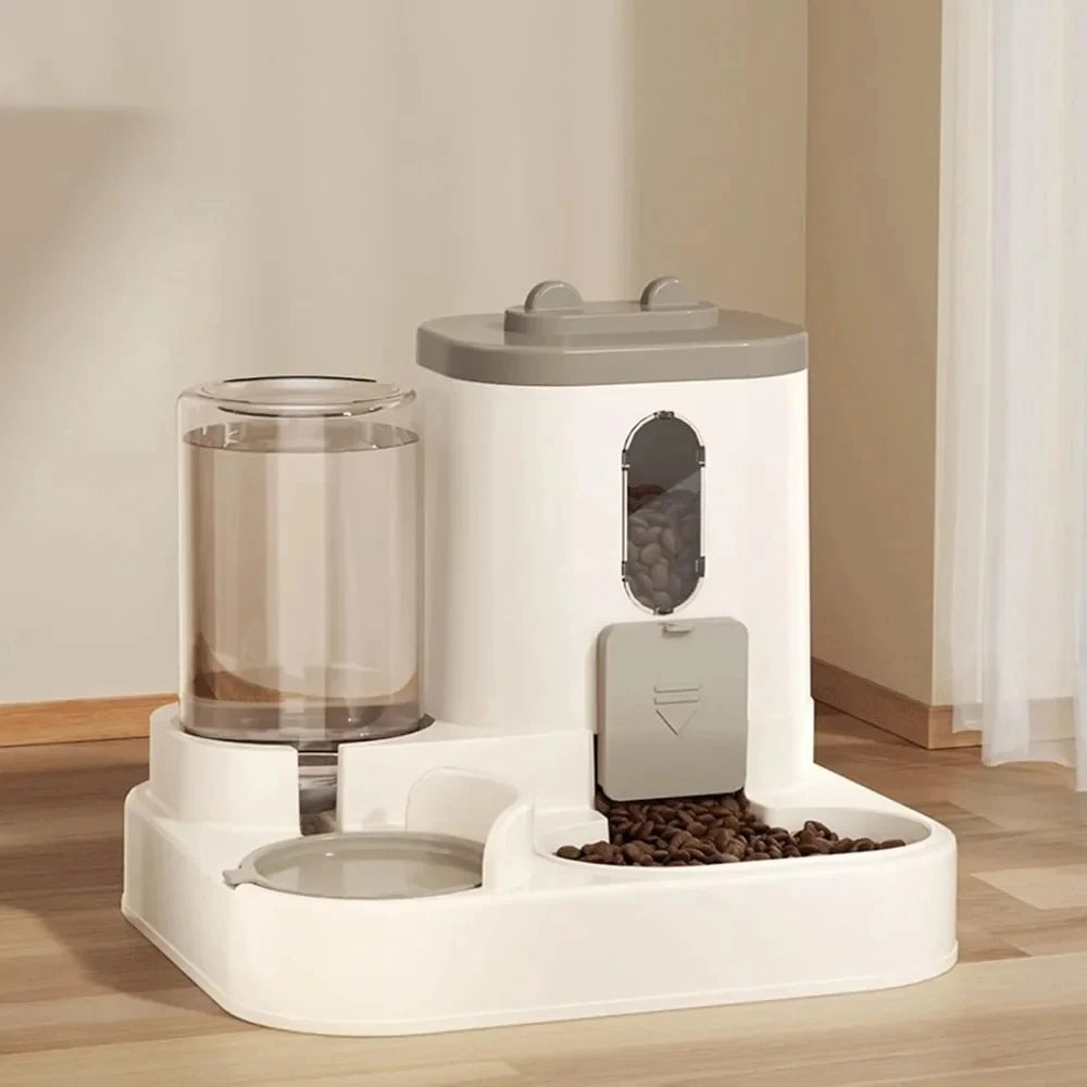 Cat Bowl Automatic Feeder with Spill Proof Design with Water Fountain Pet Food Dispenser for Small Medium Large Cats Dogs