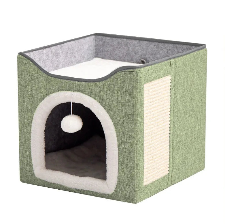 Foldable Pet Nest Semi-Closed Big Cat Kennel Winter Warm Pet Supplies Universal Folding in All Seasons
