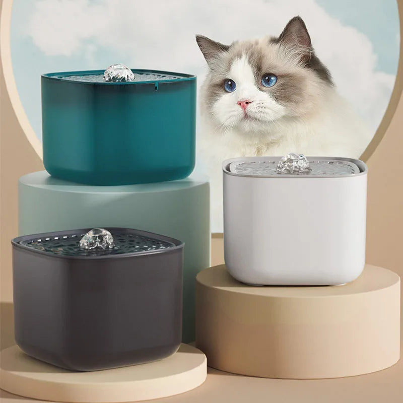 101Oz/3L Pet Water Fountain Automatic Induction Circulating Filtering Cat Water Drinker USB Electric Mute Cats Water Dispenser