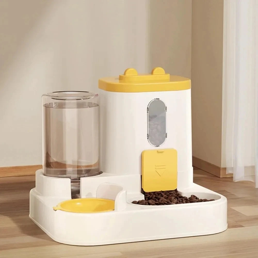 Cat Bowl Automatic Feeder with Spill Proof Design with Water Fountain Pet Food Dispenser for Small Medium Large Cats Dogs