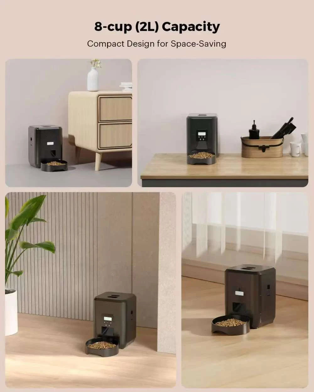 Smart 2L Pet Feeder Automatic Cat Feeder Dog Slow Food Machine with Timed Quantitative WIFI APP Pet Food Dispenser Cat Dog Bowl