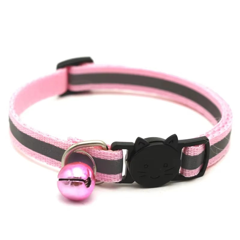 5/10Pcs Collars for Cat Collar with Reflection Tape Bell Adjustable Necklace Cat Puppy Kitten Collar Dropshipping Pet Cat Collar