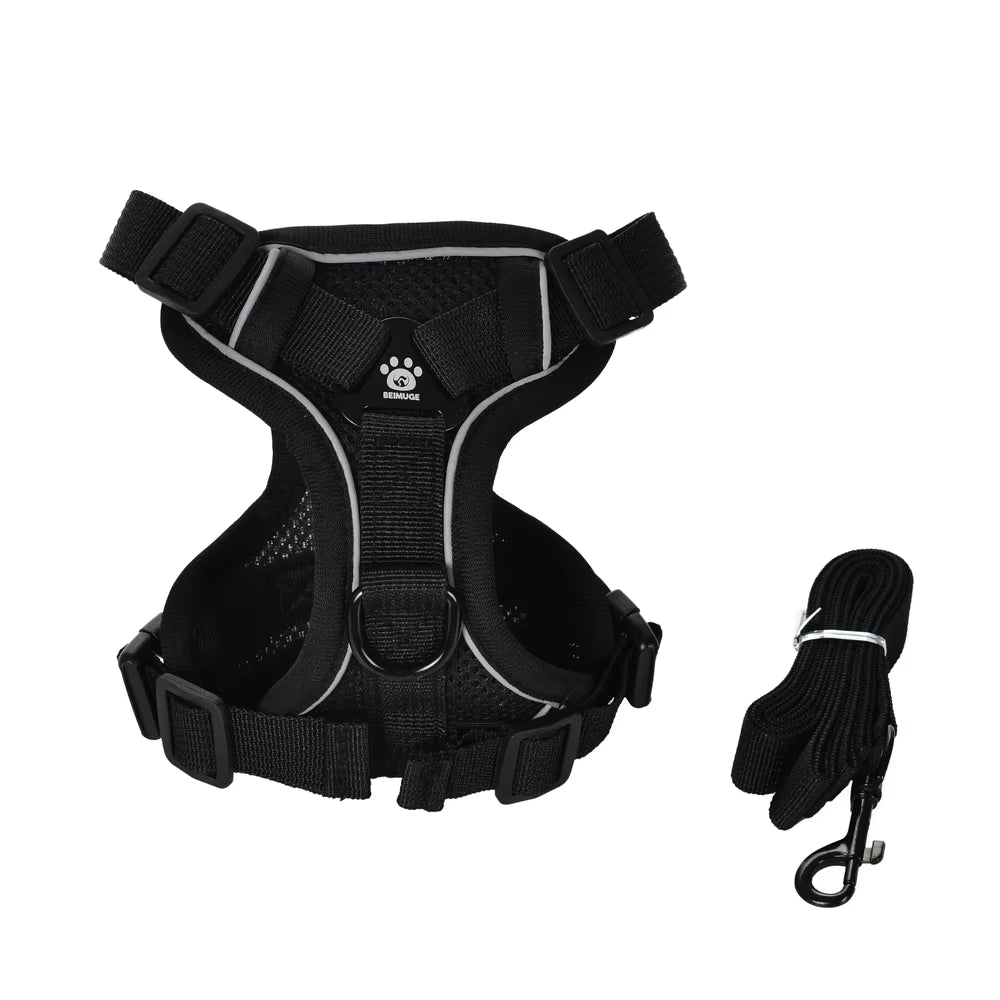 Pet Harness and Leash Set Reflective Walking Puppy Vest Chest Strap for Small Dogs Cats Breathable Outdoor Harnesses with D-Ring