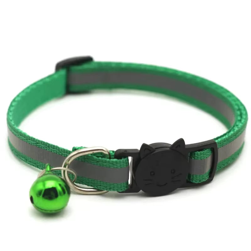 5/10Pcs Collars for Cat Collar with Reflection Tape Bell Adjustable Necklace Cat Puppy Kitten Collar Dropshipping Pet Cat Collar