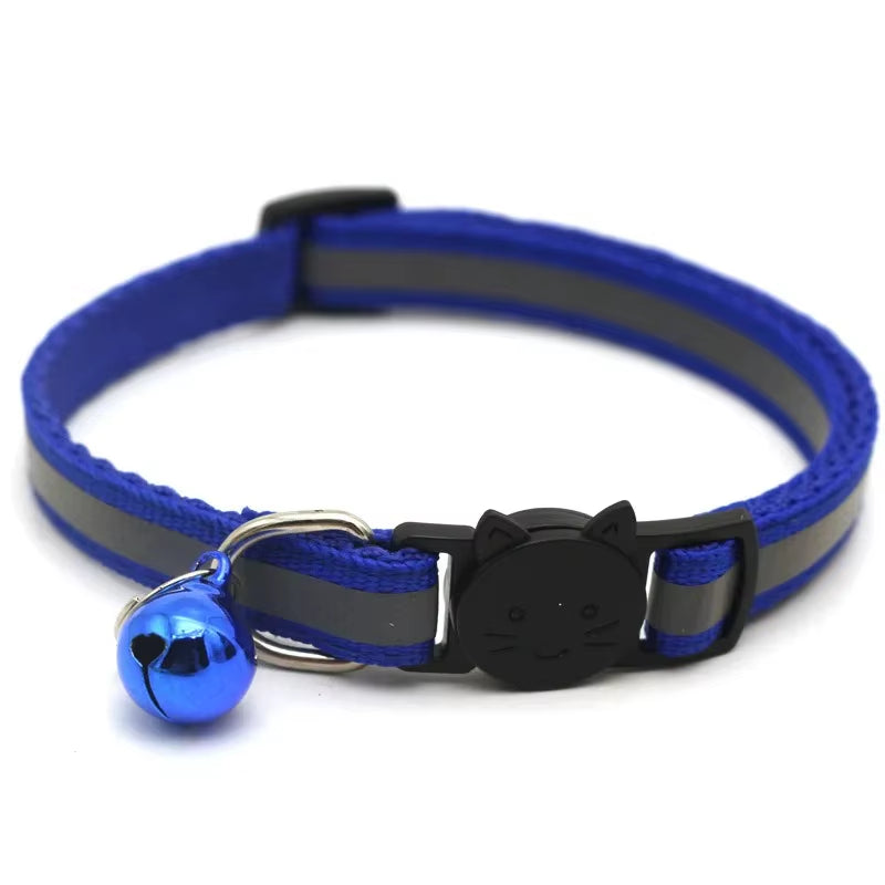 5/10Pcs Collars for Cat Collar with Reflection Tape Bell Adjustable Necklace Cat Puppy Kitten Collar Dropshipping Pet Cat Collar