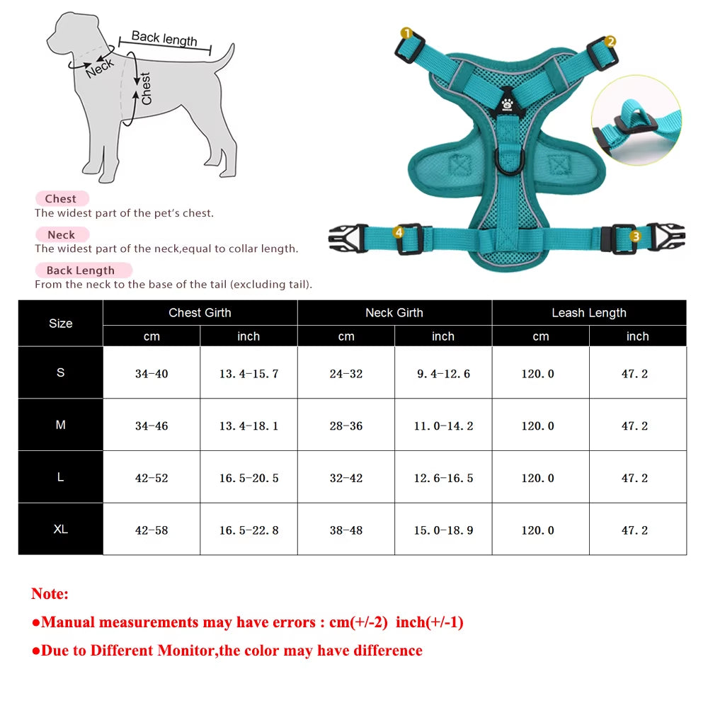 Cats Harness Leash for Small Dogs Cat Outdoor Reflective Adjustable Puppy Kitten Traction Device Tactical Training Pet Supplies